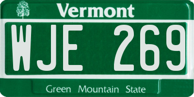 VT license plate WJE269
