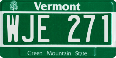 VT license plate WJE271