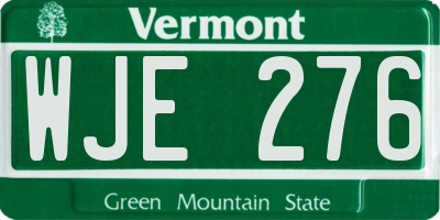 VT license plate WJE276