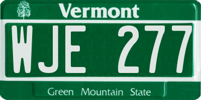 VT license plate WJE277