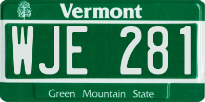 VT license plate WJE281