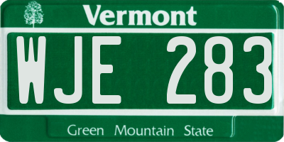 VT license plate WJE283