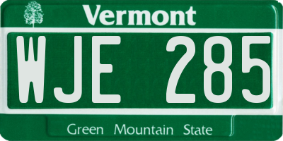 VT license plate WJE285