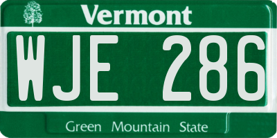 VT license plate WJE286