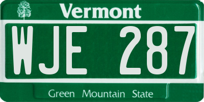 VT license plate WJE287
