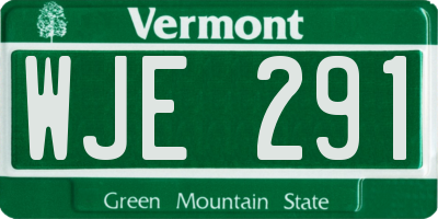 VT license plate WJE291