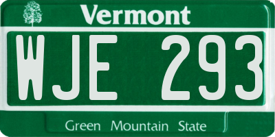 VT license plate WJE293