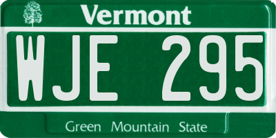 VT license plate WJE295