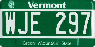 VT license plate WJE297