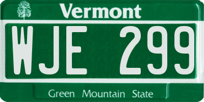 VT license plate WJE299
