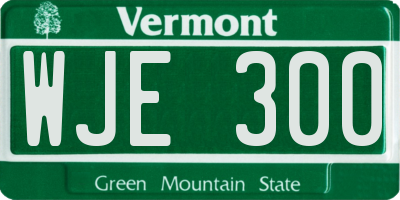 VT license plate WJE300