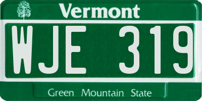 VT license plate WJE319