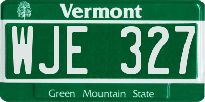 VT license plate WJE327