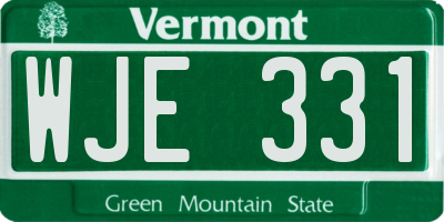 VT license plate WJE331