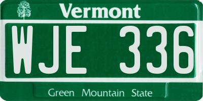 VT license plate WJE336