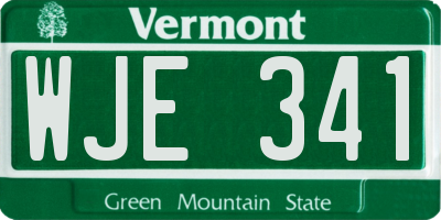 VT license plate WJE341