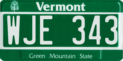 VT license plate WJE343