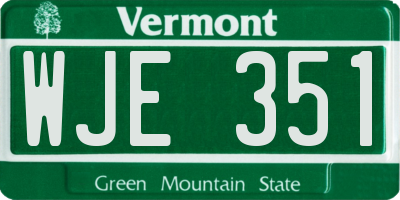 VT license plate WJE351