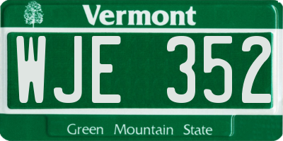 VT license plate WJE352