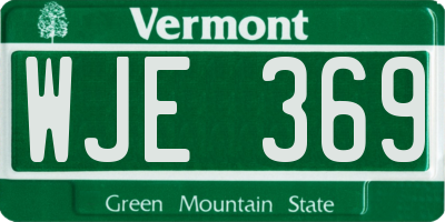 VT license plate WJE369