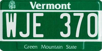 VT license plate WJE370