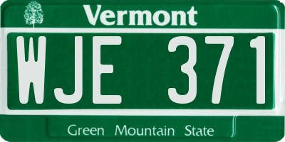 VT license plate WJE371