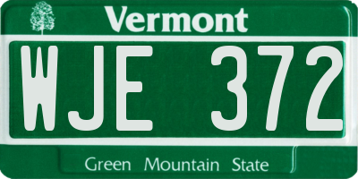VT license plate WJE372