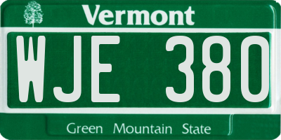 VT license plate WJE380