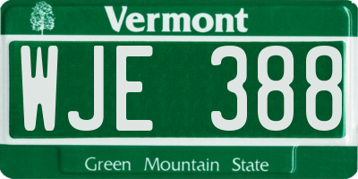 VT license plate WJE388