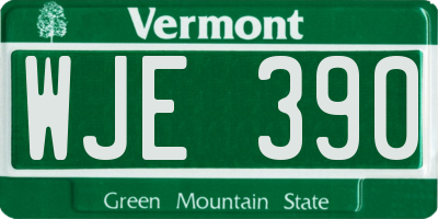 VT license plate WJE390