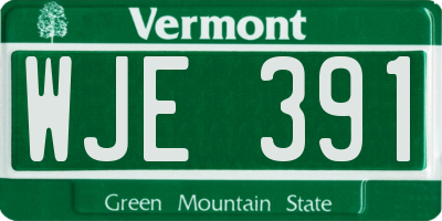 VT license plate WJE391