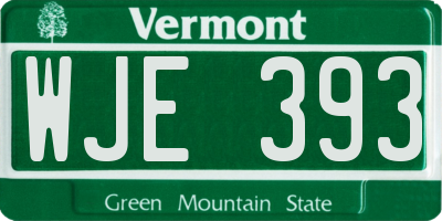 VT license plate WJE393
