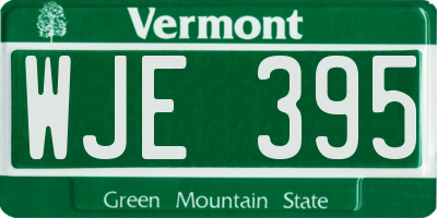 VT license plate WJE395