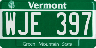 VT license plate WJE397