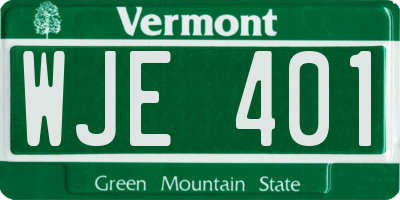 VT license plate WJE401