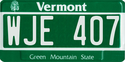 VT license plate WJE407