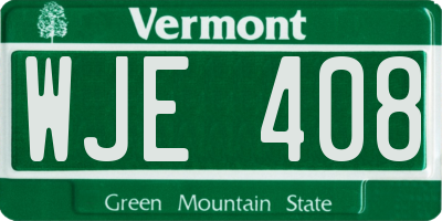 VT license plate WJE408