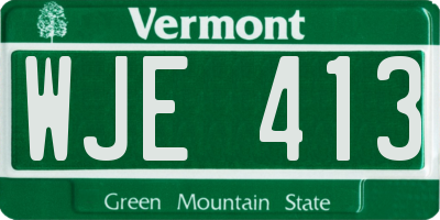 VT license plate WJE413