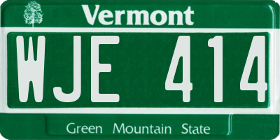 VT license plate WJE414