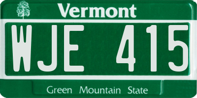 VT license plate WJE415