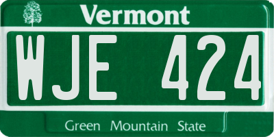 VT license plate WJE424
