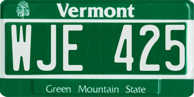 VT license plate WJE425
