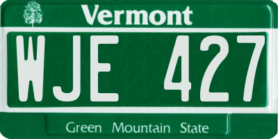 VT license plate WJE427