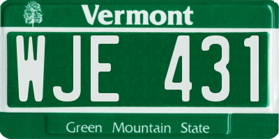 VT license plate WJE431
