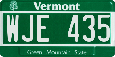 VT license plate WJE435