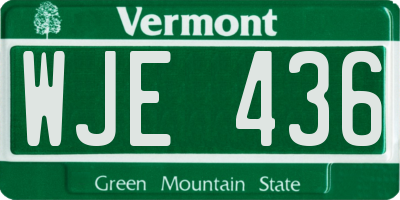 VT license plate WJE436