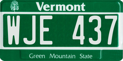 VT license plate WJE437