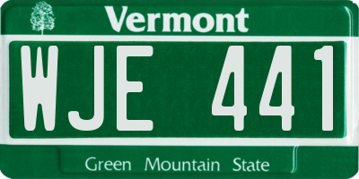VT license plate WJE441