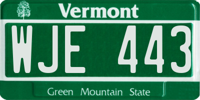 VT license plate WJE443