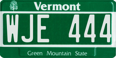VT license plate WJE444